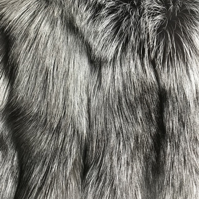 Luxury Real Women Silver Gold Fox Fur Coats With Fur Hood Jacket