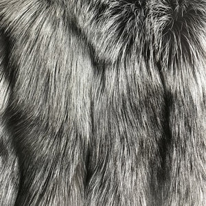 Luxury Real Women Silver Gold Fox Fur Coats With Fur Hood Jacket