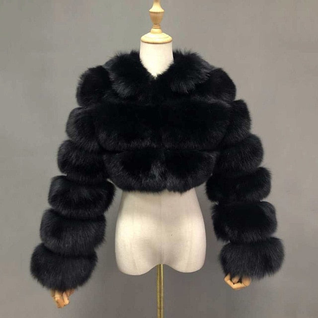 Luxury Real Women Silver Gold Fox Fur Coats With Fur Hood Jacket