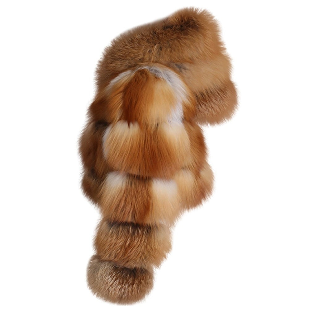 Luxury Real Women Silver Gold Fox Fur Coats With Fur Hood Jacket